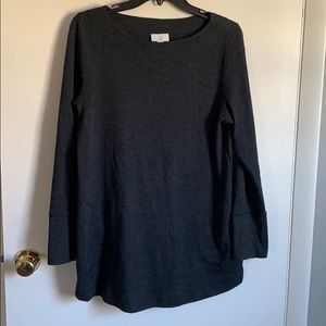 J Jill Charcoal Grey Button Sleeve Tunic